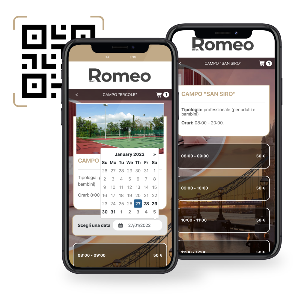 Hech Romeo web app: Centri sportivi e club
